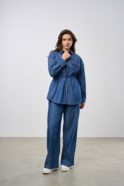 HANIQA Women's Denim Top and Bottom Set