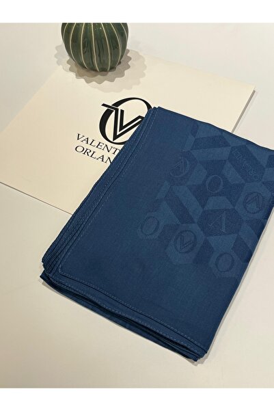 Valentino Orlandi Pamuk Floş Monogram Jakar Şal