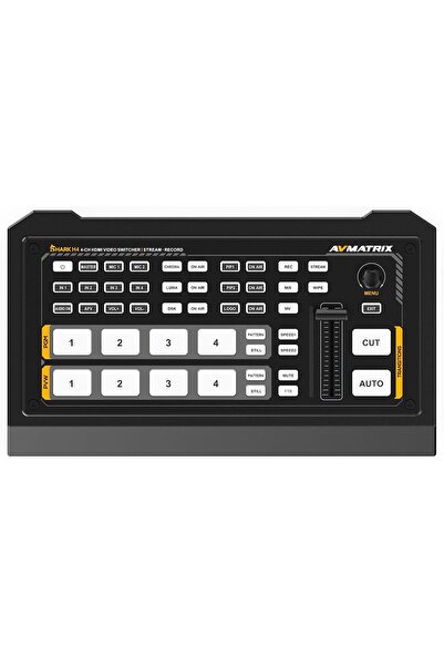 Avmatrix جهاز خلط الفيديو Shark H4 مزود بـ 4 مداخل HDMI ومسجل USB لبطاقة SD ل...