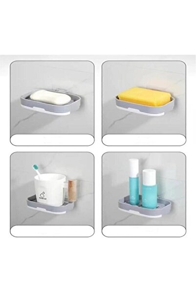 Kitchen Dream Bathroom Kitchen Soap Dish Set with Adhesive Water Drainer Spon...
