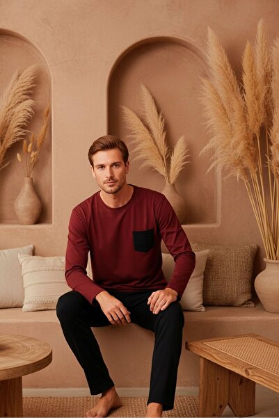 LİLA İÇ GİYİM Men's Interlock Winter Pajama Set