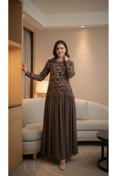 zourina Women's patterned velvet chiffon dress