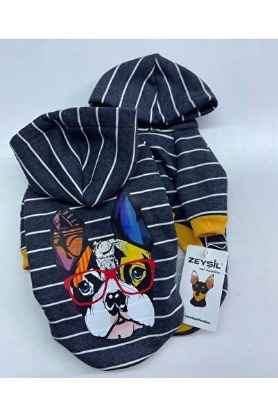 Zeyşil Pati Giyim زي للكلاب من ZeyşilPet مكون من بغطاء رأس قطع مخططة