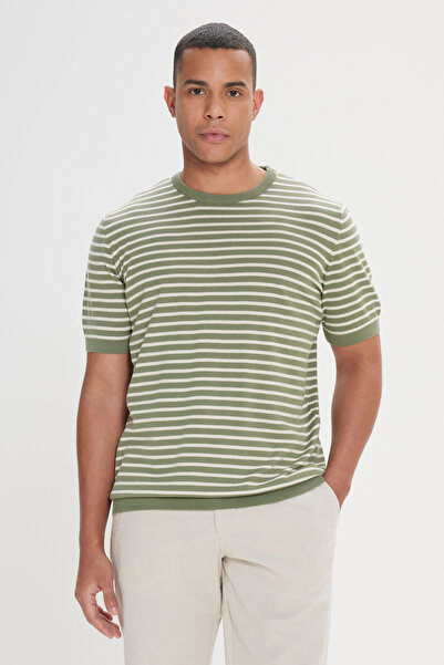 AC&Co / Altınyıldız Classics Khaki-Beige Standard Fit Regular Cut Crew Neck 1...