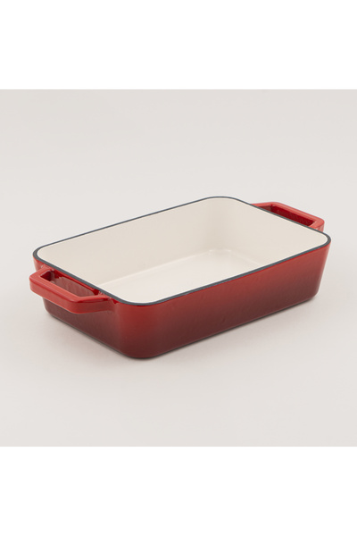 Alberto صينية خبز من الحديد الزهر مستطيلة 20*30 سم، حمراء