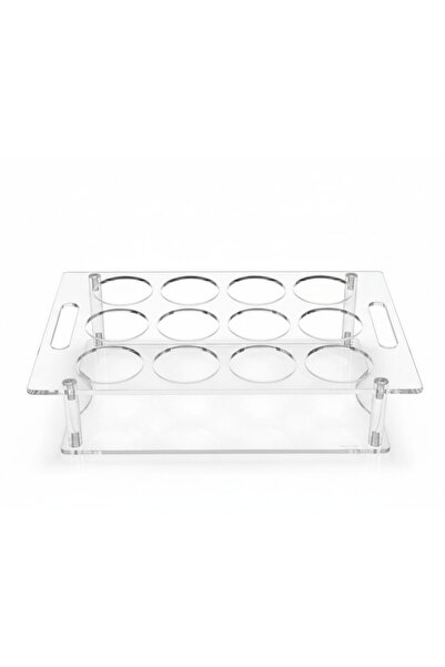 ALKHANBASHI Clear Acrylic Cup Tray Holder for 12 Glasses – Serving & Carrying...