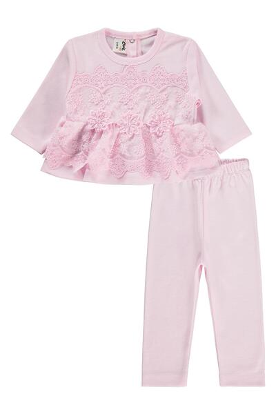 Civil Baby Fırfır Tüllü 3-12 Ay Takım - Pembe 9-12 Ay