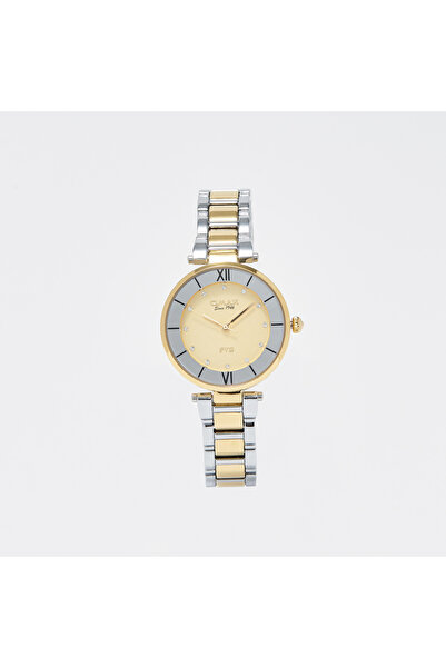 Omax Women's Silver & Gold Stainless Steel Strap Analog Wristwatch - 00OYY004...