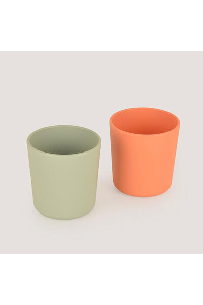 lets be child أكواب أطفال صغيرة 2 قطعة باللون الأخضر المريمي - فانيليا