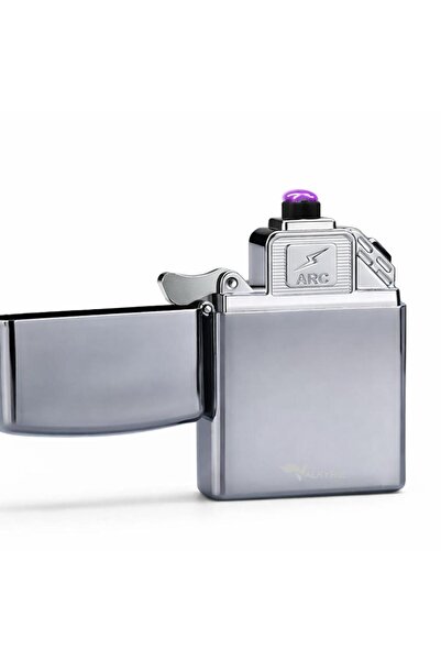 valkyrie USB Şarjlı Elektronik Çakmak | 4 Elektrotlu X Tip Mor Arc | Rüzgar G...