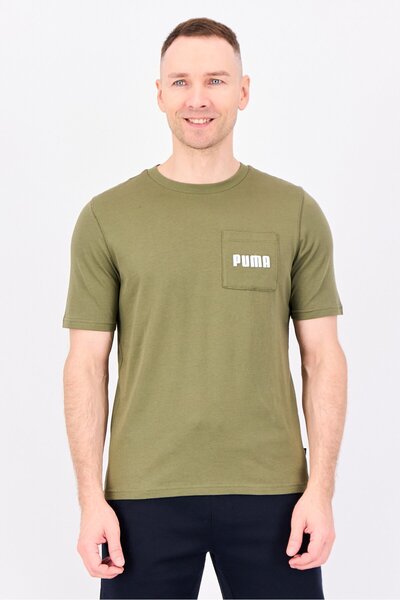 Puma Men Sportswear Fit Short Sleeve Outdoor T-Shirt, Olive