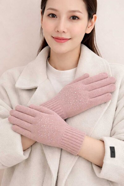 gigigiyim Crystal Stone Knitted Touchscreen Women's Gloves