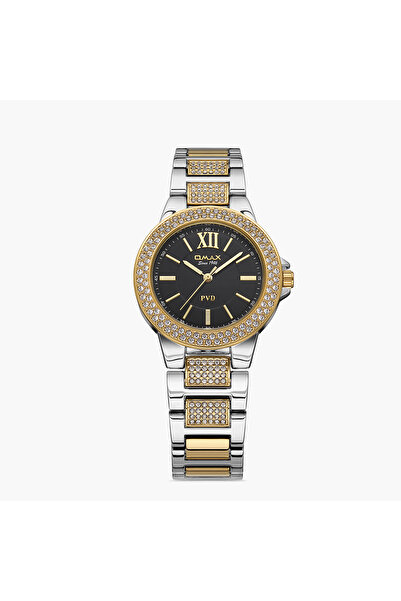 Omax Women Black Dial Analog Watch with Silver & Gold Strap - 00JSS008N002