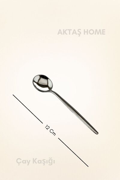 aktaş home Round Yeni Nesil 24'lü Çay Kaşığı Paslanmaz Çelik