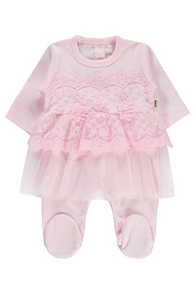 Civil Baby جمبسوت من التول المكشكش من عمر 1-9 أشهر - وردي من عمر 3-6 أشهر