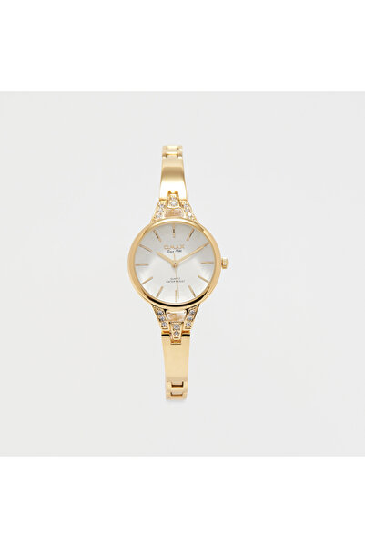 Omax Women's Gold Stainless Steel Strap Analog Wristwatch - 00JEC048Q008