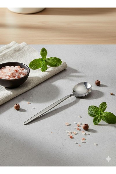 aktaş home Round New Generation 6-Piece Teaspoon Set Stainless Steel