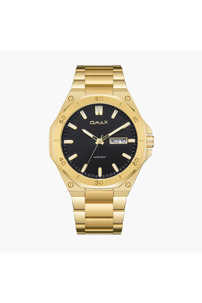 Omax Gold Tone Stainless Steel Men's Watch