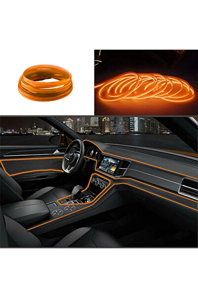 Rukye Shop Araç İçi Neon Aydınlatma Led Göğüs Torpido Ledi Neon İp Led Turunc...