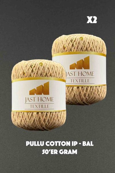 Jast Textile Pullu Cotton İp 2'er Adet 50'er Gram , Çanta Kağıt ip Karıştırma...