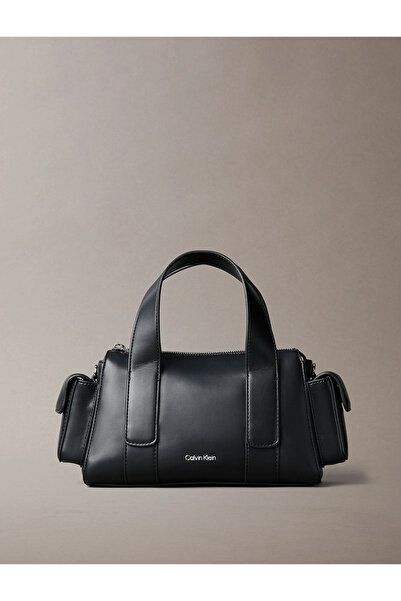 Calvin Klein Women's Handbag with Side Pockets and Detachable Strap - Black