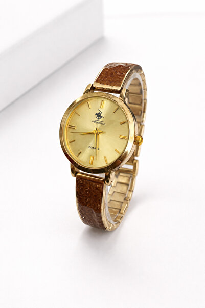 G Sport POLO Stone Detailed Metal Women's Wristwatch