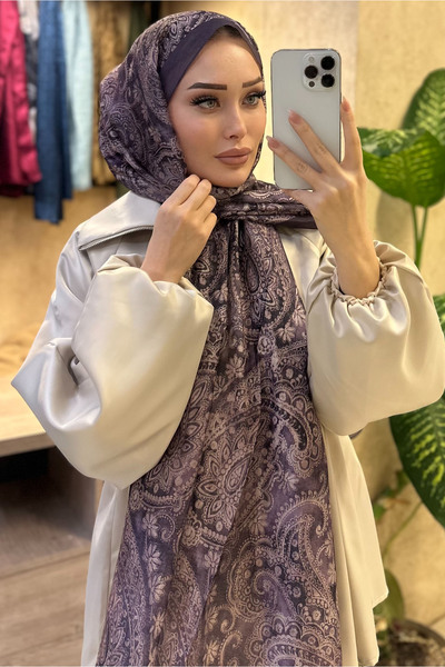 CUOCA LOUNGE Etnik Desenli İnce Vual Şal