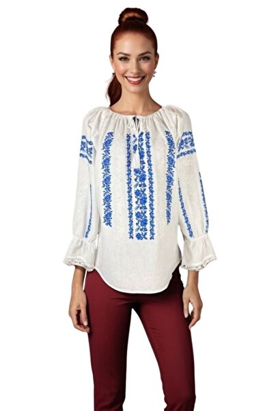 rody's forever Women's blouse DF white/orange , size XL