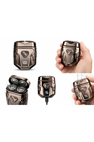 BY A.D.M Dıgıtal Ekranlı Mini Şarjlı Sakal Yüz Alma Shaver Seyahat Tıraş Makine