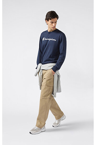 Champion Script Shop Long-Sleeve Tee Navy Blue Men's T-Shirt - 221815-Bs501