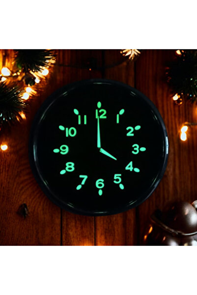 Bahat Ceas de perete din plastic cromat cu numere în relief, fosforescent, ca...