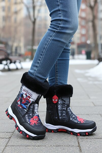 PATİK BEBE Момчешки ботуши за сняг с кожена подплата и противоплъзгащи подметки