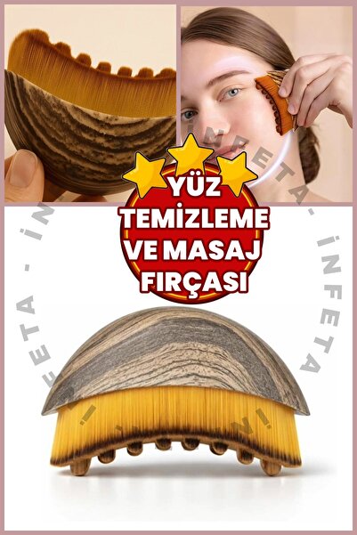İnfeta Yüz Lenf Drenaj Masaj Fırçası-Cilt Bakım Temizleme Fırçası Kuru Fırçalama
