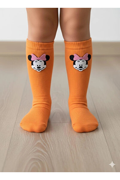 BİGÜMEX Girls' Mickey Knee-High Socks 3-Piece Set 1/5 Years Old