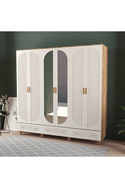 Teen & Bright SOHO 6 KAPAKLI ÇEKMECELİ GARDIROP - MDF KAPAK