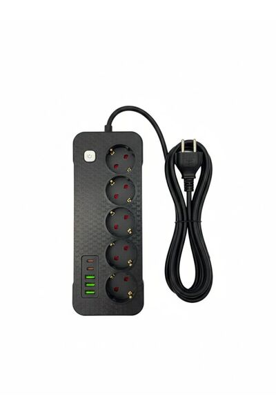 Techmaster Current Thermal Child Protection 3X USB 2X Type-C Input 5-Outlet P...