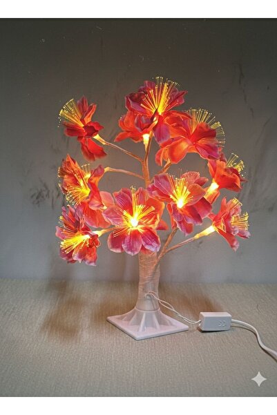 XTRIKE ME Dekoratif Ledli Yapay Çiçek Ofis ve Ev İçin Dekoratif Lamba Gece La...