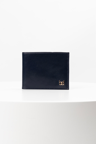 BAYDERİ Eneloi Leather Wallet Navy Blue