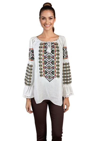 rody's forever Women's blouse DF white/orange , size XL