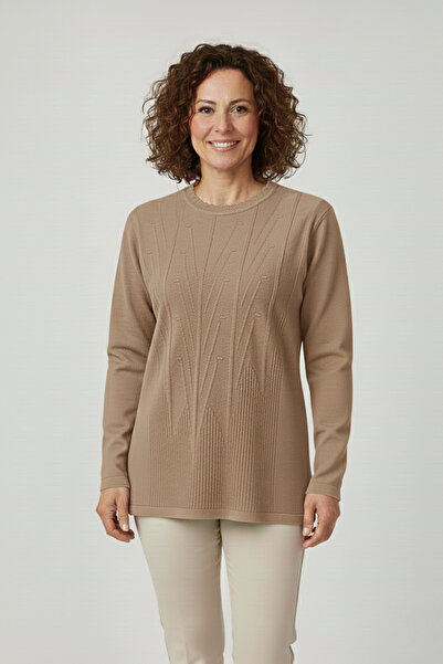 Ravencia Women's Knitwear Transitional Cold Yarn Crew Neck Young Mother Sweater