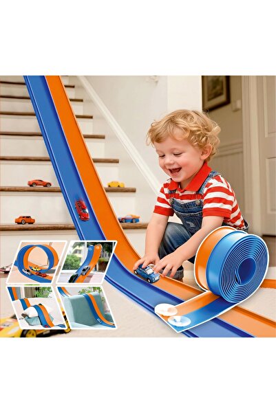 vesta life Esnek Oyuncak Araba Pisti–Kıvrılabilir Rulo Yarış Pisti, Duvar&Zem...