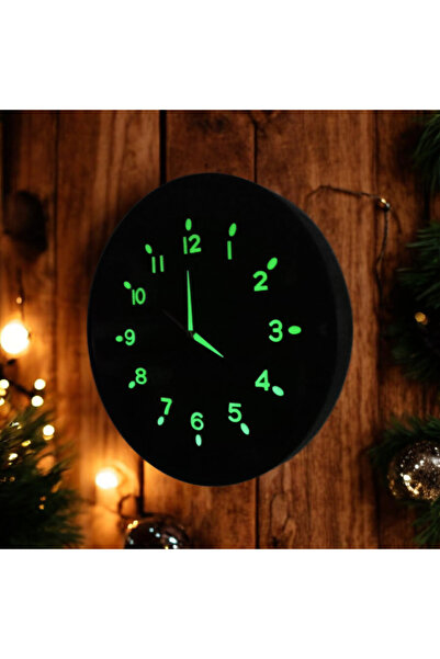 Bahat Ceas de perete cu numere în relief, fosforescent, care strălucește în î...