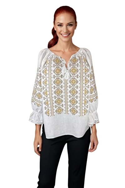 rody's forever Women's blouse DF white/orange , size 3XL