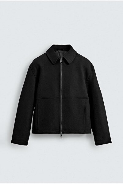 ablukaonline Men's Relax Fit Premium Cashmere Jacket Coat Black