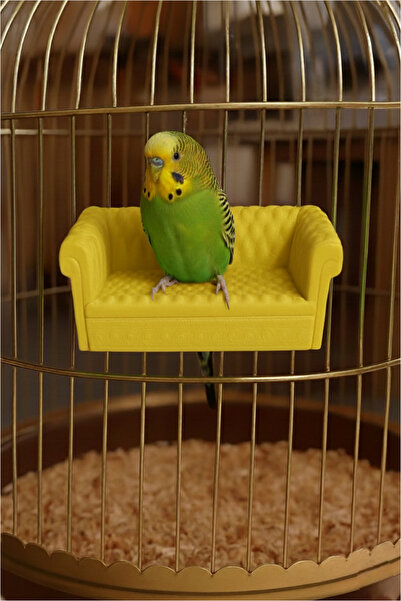 MD×JOA Kuş Tünek ⚗ Kuş Kafesi için Dekoratif Koltuk Şeklinde Kuş Tünegi ⚗ Ren...