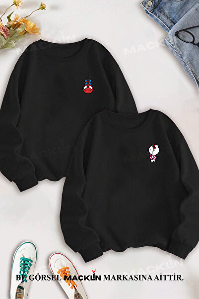 macklin Dear Couple Combination Hello Kitty Spidermn Chest Printed Crew Neck ...