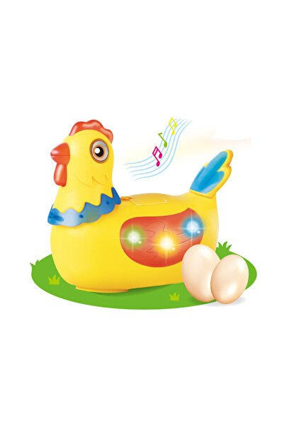 Toybox Electric Laying Hen Toy for Kids Walks and Lays Eggs with Lights and F...