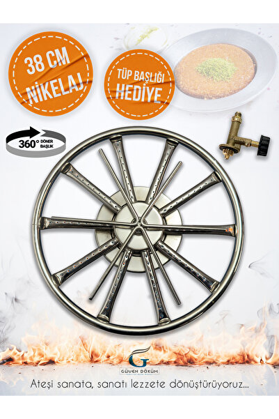 GVN Endüstriyel Krom 38 Cm Künefe - Kadayıf - Balık Pişirme Ocağı