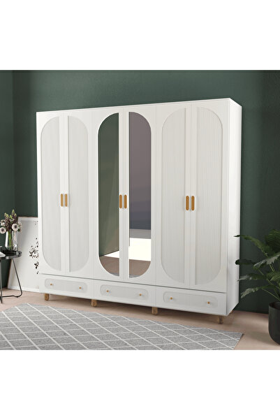 Teen & Bright SOHO 6 KAPAKLI ÇEKMECELİ GARDIROP - MDF KAPAK