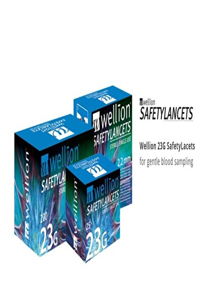 WELLİON 200 قطعه إبر وخز سيفتي لانست مقاس 23 ج